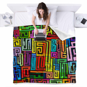 Colorful Background Fleece Bed Blanket