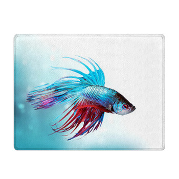Colorful Betta Fish Closeup Dragon Fish Aquarium Bath Mat