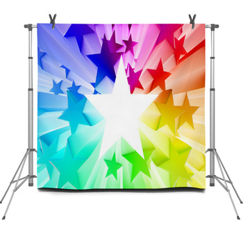 Colorful Burst Of Stars Fleece Backdrop