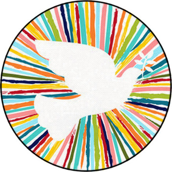 Colorful Dove Bird Made Of Color Hand Drawn Round Rug