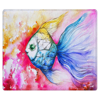 Colorful Fish Watercolor Painted Area Rug