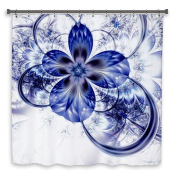 Colorful Fractal Flower Pattern Shower Curtain