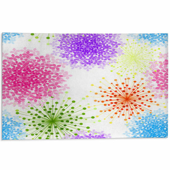 Colorful Hydrangea Flower Seamless Background Area Rug