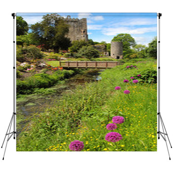 Colorful Postcard Of Blarney Castle Custom Size Backdrop