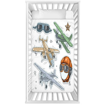 Colorful Sticker Set Retro Old Baby Crib Comforter