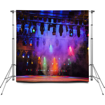 Colorful Theatrical Stage Lights Custom Size Backdrop
