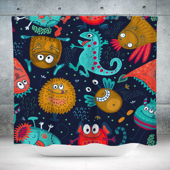 Colorful Vector Seamless Custom Size Shower Curtain