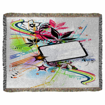Colour Burst Frame Woven Throw Blanket