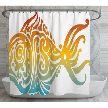 Coloured Fish Silhouette Shower Curtain