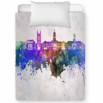 Columbia Skyline In Watercolor Toddler Comforter