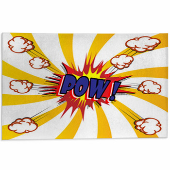 Comic Book Explosion Vector Illustration Area Rug
