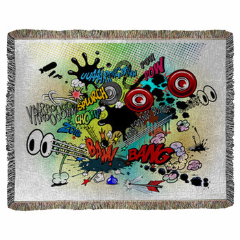 Comic Book Explosions Woven Throw Blanket