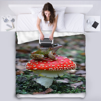 Common Frog Rana Temporaria Fleece Blanket