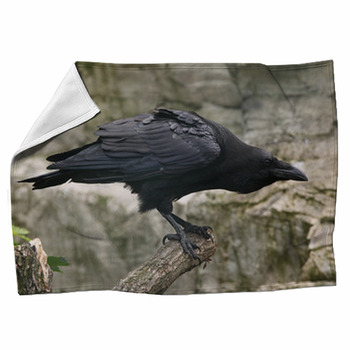 Common Raven (Corvus Corax). Fleece Blanket