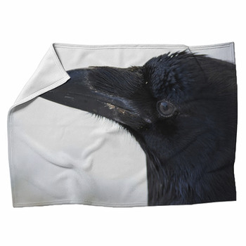 Common Raven Portrait Fleece Blanket
