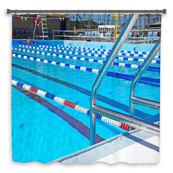 Community Swimming Pool Custom Size Shower Curtain