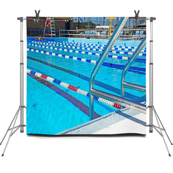 Community Swimming Pool Fleece Backdrop