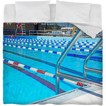 Community Swimming Pool Fleece Bed Blanket