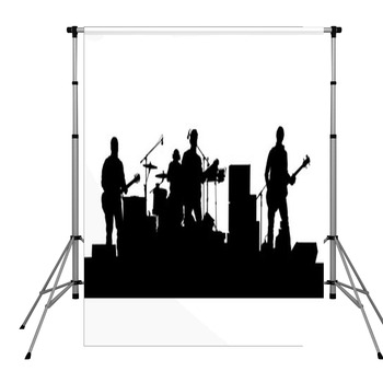 Concert Of Rock Band On A White Pole Pocket Backdrop