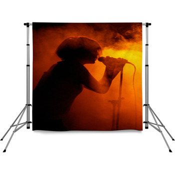 Concert Photo Of Female Singer Pole Pocket Backdrop