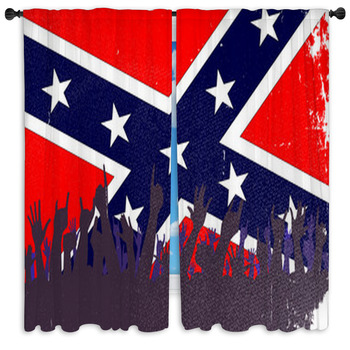 Confederate Civil War Flag Audien Custom Size Window Curtains