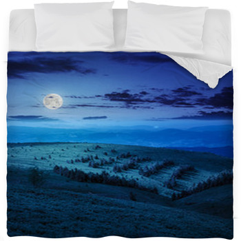 Coniferous Forest On A  Mountain Fleece Bed Blanket