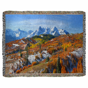 Continental Divide In Autumn Time Woven Throw Blanket