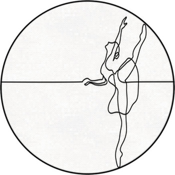 Continuous Line Art Drawing Ballet Dancer Round Rug