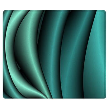 Convex Monochrome Shiny Waves In Emerald. Area Rug
