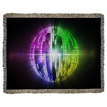 Cool Disco Ball Design Woven Throw Blanket