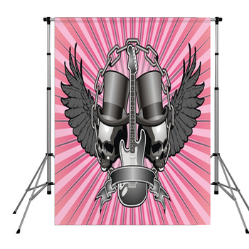 Cool Tattoo Style Rock Emblem. Pole Pocket Backdrop