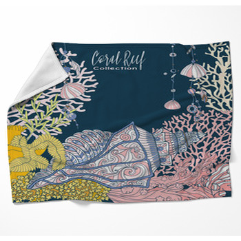 Coral Reef Collection Underwater Woven Throw Blanket