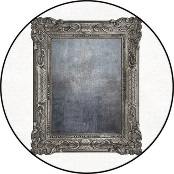 Cornice Grigia Con Fondo Bianco Round Rug