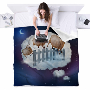 Counting Sheep Fleece Bed Blanket