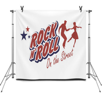Couple 1950s 50s Rock And Fleece Backdrop
