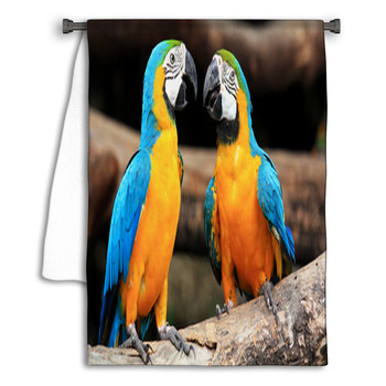 Couple Blue-and-yellow Macaws (Ara Ararauna) Towel