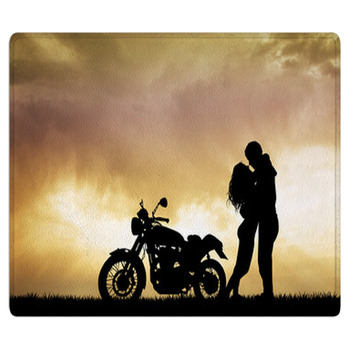 Couple Kissing On Motorcycle Area Rug