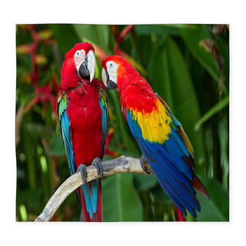 Couple Of Green-Winged And Scarlet  Custom Size Floor Mat