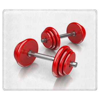 Couple Of Red Weights Bath Mat