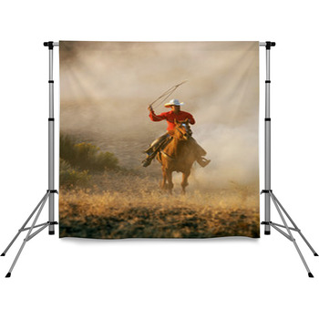 Cowboy On The Run Pole Pocket Backdrop