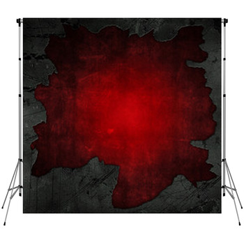 Cracked Concrete And Red Grunge Fleece Backdrop