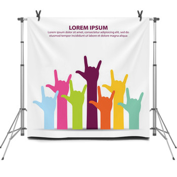 Creative Colorful I Love You Sign Hand Fleece Backdrop