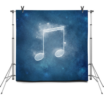 Creative Image Of Musical Note On Fleece Backdrop