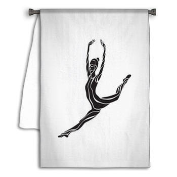Creative Silhouette Of Gymnastic Girl. Art Towel