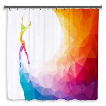 Creative Silhouette Of Gymnastic Girl Shower Curtain