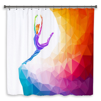 Creative Silhouette Of Gymnastic Girl Shower Curtain