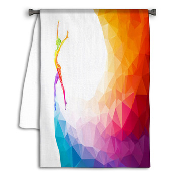 Creative Silhouette Of Gymnastic Girl. Fitness Towel