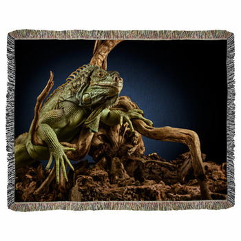 Creepy Dragon. Woven Throw Blanket