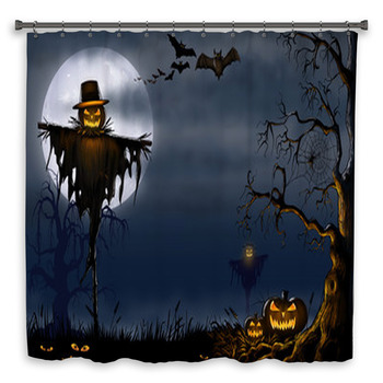 Creepy Halloween Scarecrow Scene - Shower Curtain