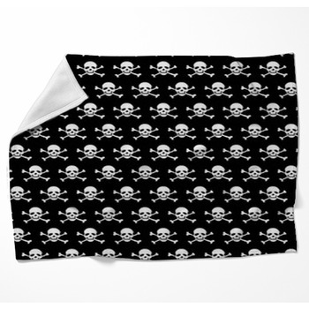 Crossbones And Skull Pattern On Woven Throw Blanket